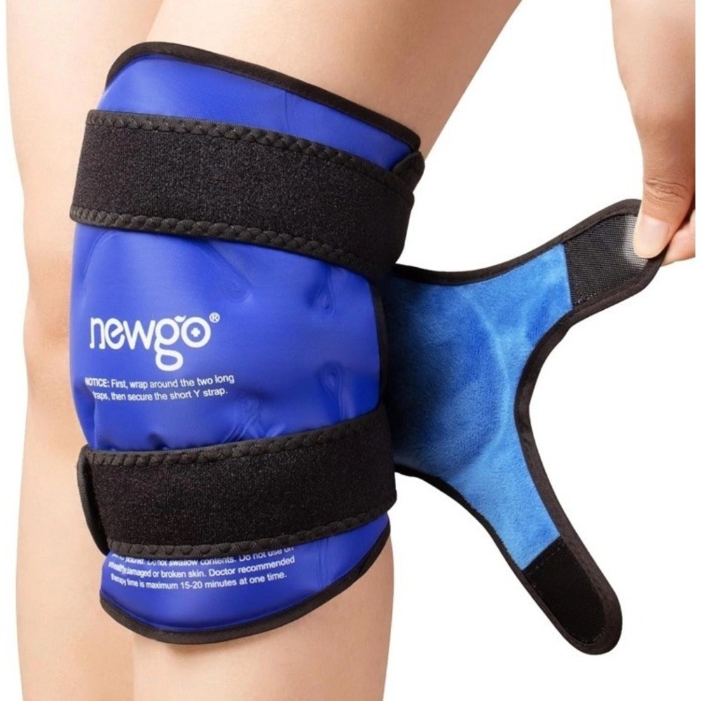 NEWGO Knee Ice Pack Wrap | Reusable Gel Cold Pack for ACL Meniscus Pain Relief